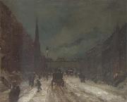 Robert Henri Street Scene with Snow oil on canvas